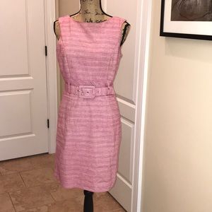 Banana Republic pink and white belted dress